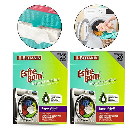 Kit 2 Lenços Lave Fácil Antimanchas Roupas Esfrebom Limpeza