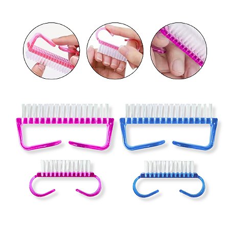 Kit 4 Escovinhas Manicure Pedicure Limpeza Higiene de Unhas