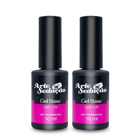 Kit 2 Gel Base Transparente Unha de Gel 10ml Arte Sedução