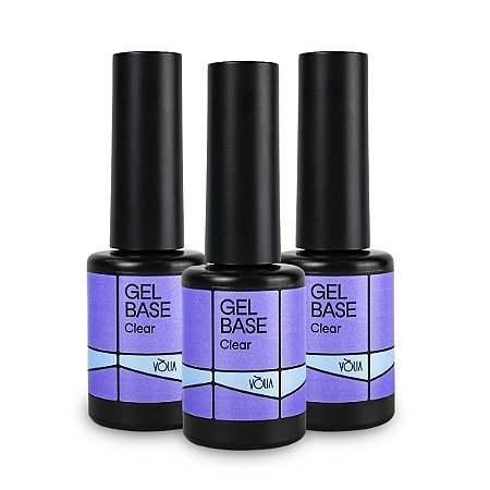 Kit 3 Gel Base Clear Frasco 9g Alongamento Unha LED/UV Vòlia