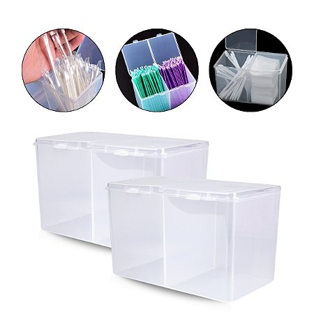 Kit 2 Organizador Divisória Multiuso Algodão Cotonete Palito
