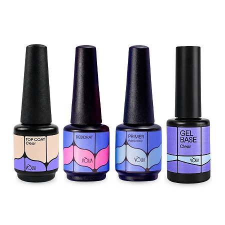 Kit Blindagem Vòlia Gel Base + Primer + Desidrat + Top Coat