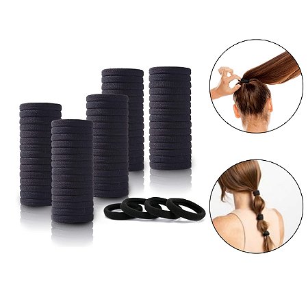 Kit 300 Elásticos Xuxinha Lacinho Laço Preto Cabelos Atacado