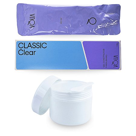 Sachê Refil Gel Classic Clear Vòlia 34g + Pote Reutilizável