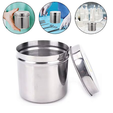 Porta Gaze Algodão Cotonete Aço Inox Manicure Dentista 12cm