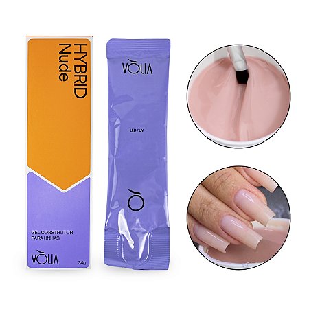 Sachê Gel Hybrid Nude Alongamento de Unhas LED/UV 34g Vòlia