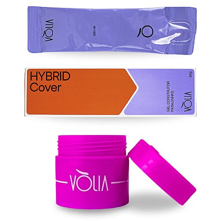 Refil Sachê Gel LED UV Hybrid Cover, 34g + Pote ECO, Vòlia