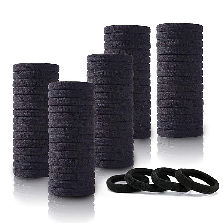 Elastico Xuxinha Lacinho Laço Preto para Cabelos 72 Unidades