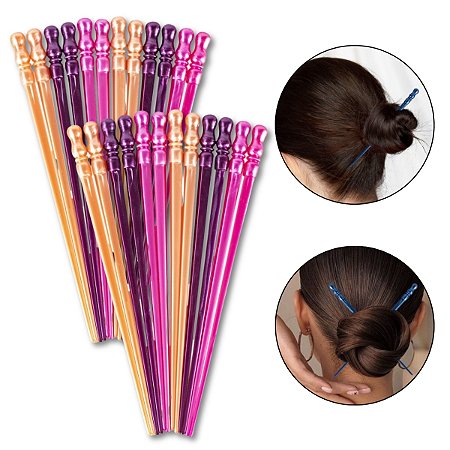 Kit 120 Palitos Prendedor de Cabelo Estilo Oriental Perolado