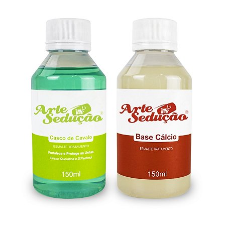Kit Força em Dobro Casco de Cavalo + Base Cálcio 150ml Unhas