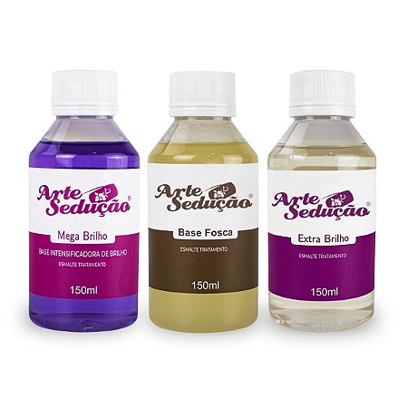Kit Acabamento Base Fosca + Mega Brilho + Extra Brilho 150ml