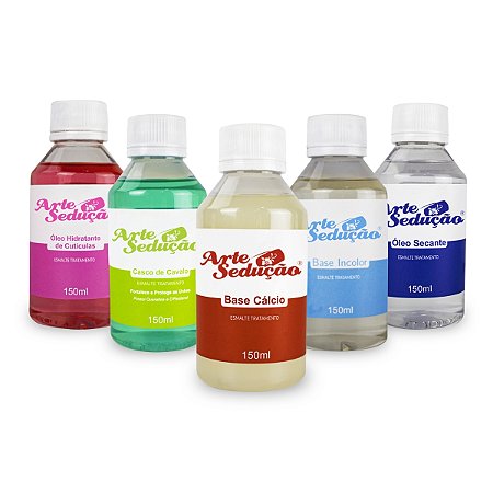 Kit Completo 5 Itens de 150ml Força Total e Spa de Cutículas