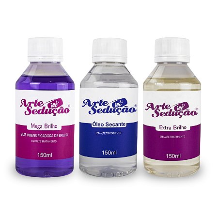 Extra Brilho + Mega Brilho + Óleo Secante 150ml Arte Sedução