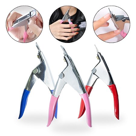 Kit 3 Alicates Cortador Para Unhas Postiças Tips Gel Acrigel
