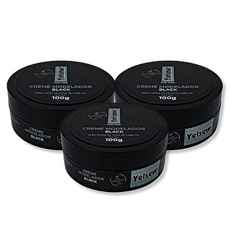 Kit 3 Creme Modelador Black Definição Natural 100g Yelsew