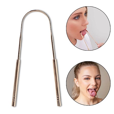 Raspador Limpador de Língua Cobre Limpeza Remove Bactérias