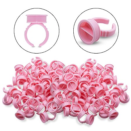 Kit 300 Anéis Batoque Rosa AB5 Henna Cílios Micropigmentação