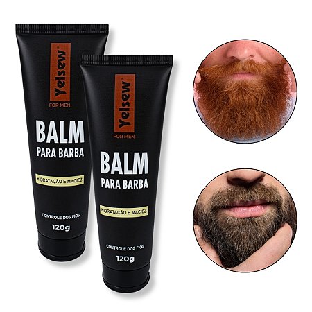 Kit 2 Balm para Barba Hidratação Maciez Fixação 120g Yelsew