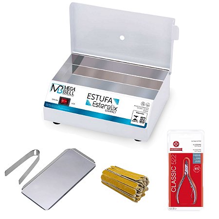 Estufa Mega Bell Branca + Bandeja Pinça+ Alicate 522 +Brinde