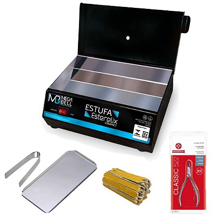 Estufa Mega Bell Preta + Bandeja Pinça+ Alicate 522 + Brinde
