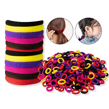 Kit 300 Elásticos Coloridos Xuxinha Lacinho Cabelo Atacado