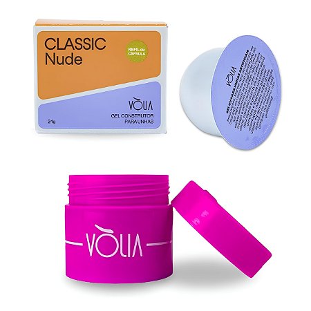Refil Blister Gel LED UV Classic Nude, 24g + Pote ECO, Vòlia