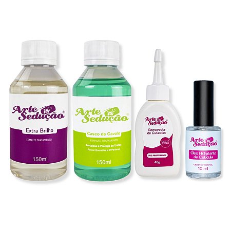 Kit Extra Brilho Base Casco de Cavalo +Óleo e Creme Cutícula