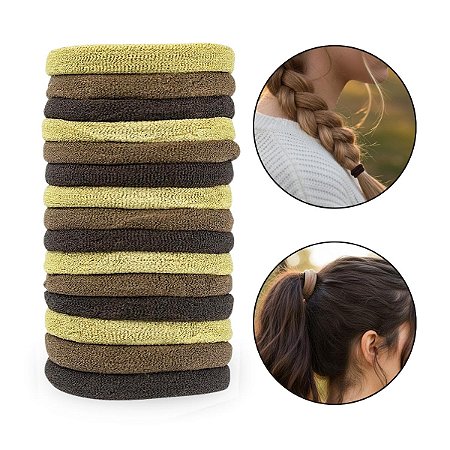 Kit 120 Elásticos Xuxinha Lacinho Nude Marrom Bege Cabelos