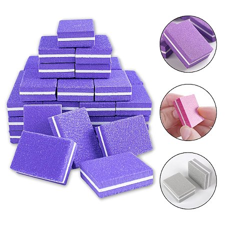 Kit 50 Mini Lixa Bloquinho Polidor Buffer Gramatura 100/180