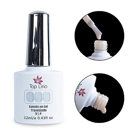 Esmalte em Gel Top Lírio Nude Translúcido Unhas LED/UV 12ml