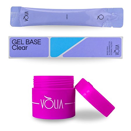 Kit Sachê Gel Base Clear Sem TPO LED/UV 12g Vòlia + Pote ECO
