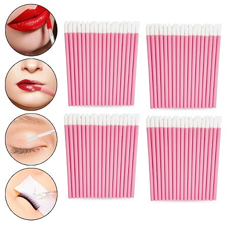 Kit 200 Aplicador Batom Gloss Maquiagem Cílios Descartável