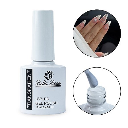 Esmalte em Gel Renda Transparente LED/UV 12ml Bella Rosa