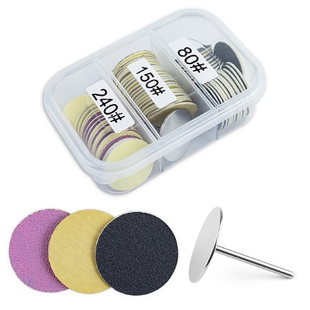 Kit 1 Broca Disco + 60 Lixa Refil Gramatura 80# 150# 240#