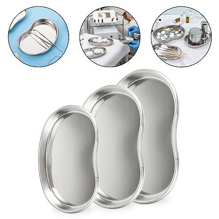 Kit 3 Bandejas Cuba Rim Pequena Média Grande Estética Odonto