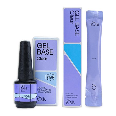 Kit Gel Base Clear 9g + Sachê 12g LED/UV, Vòlia Sem TPO HEMA
