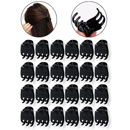 Kit 120 Presilhas Piranhas Pequenas Tridente Preto Cabelos