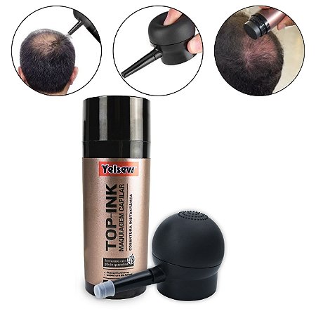 Aplicador Bomba Spray+ Maquiagem Capilar Yelsew 25g Castanho