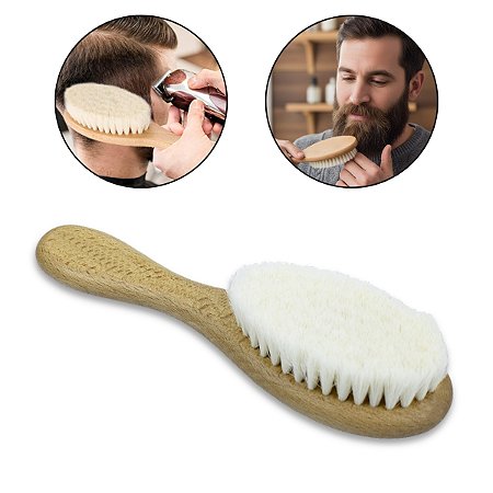 Escovinha Disfarce Barbeiro Cerdas Macias Cabo de Madeira