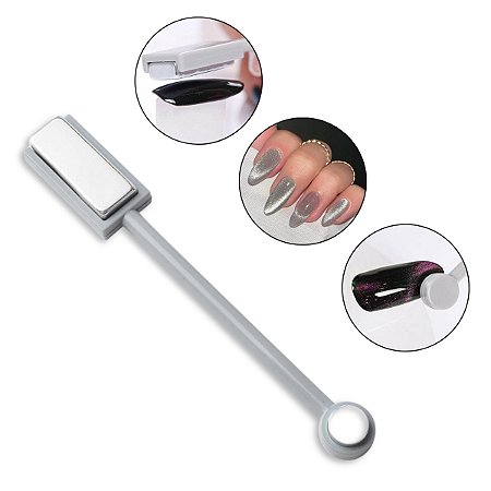 Espátula Ponta Dupla Imã Para Unha Olho de Gato Magnético