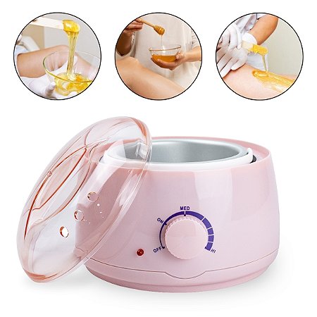 Mini Panela de Cera Quente Elétrica Aquecedor Bivolt, Rosa