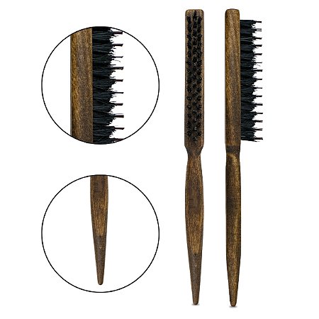 Escova Fina Acabamento Finalização Penteado Baby Hair Barba