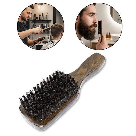 Escova Disfarce Fade Cerdas de Javali Cabelo Barba Madeira