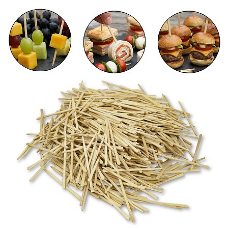 500 Palitos de Madeira Para Petisco Sanduíche Hambúrguer