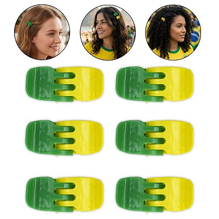 Kit 24 Presilha Pequena Verde Amarelo Brasil Torcida Copa