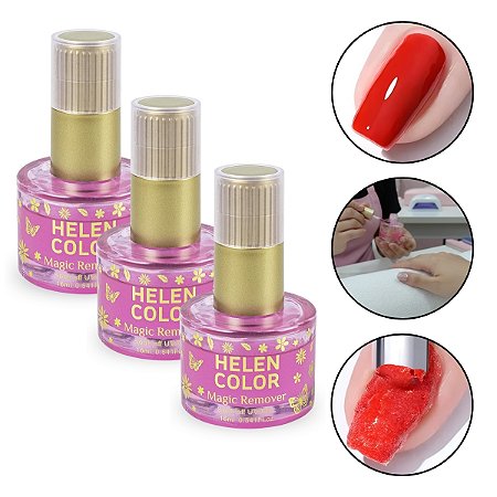 Kit 3 Removedor Esmalte em Gel Acrigel Magic Remover 16ml