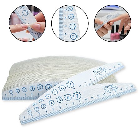 Kit 25 Lixa de Unhas Gel Lavável Bumerangue Régua 100/180