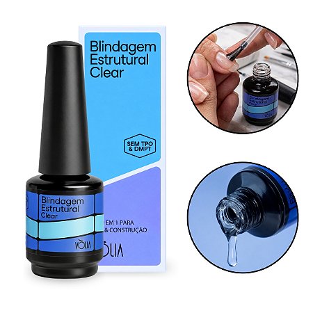 Gel Blindagem Estrutural Clear 2 em 1 Base Construção Vòlia