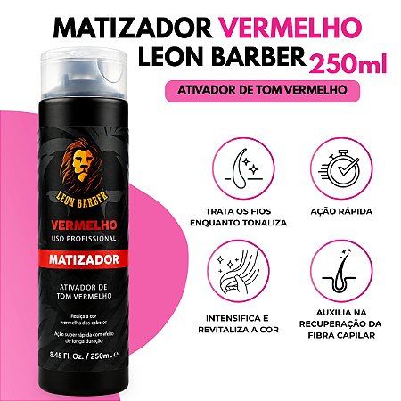 Matizador Ativador Vermelho Longa Duração 250ml Leon Barber