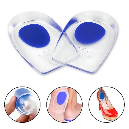 Par Palmilhas de Silicone Gel Ortopédicas Calcanhar Esporão